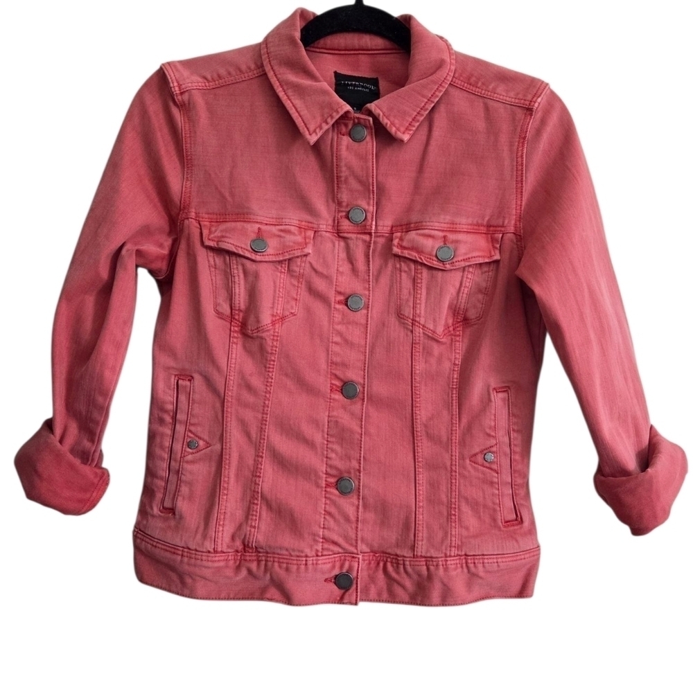 Liverpool Temma Coral Denim Jacket Women's Stretch Jean Jacket Small - Picture 14 of 16